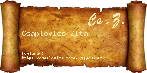 Csaplovics Zita névjegykártya